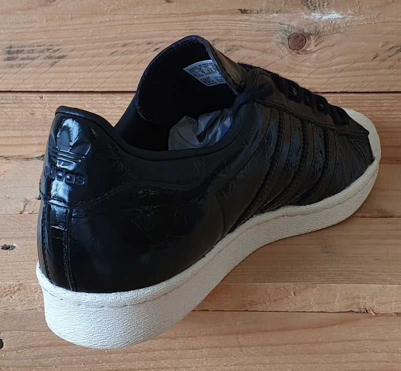 Adidas Superstar 80s Low Leather Trainers UK8/US9.5/EU42 BB2055 Core Black