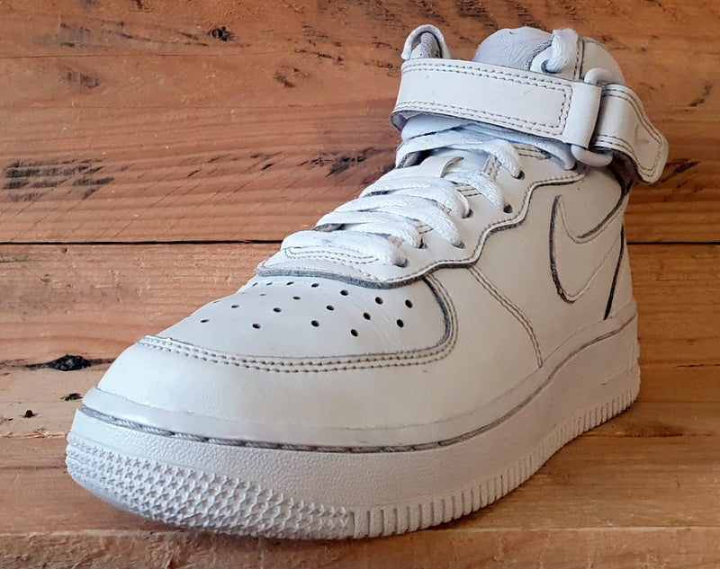 Nike Air Force 1 Mid Leather Trainers UK4/US4.5Y/E36.5 314195-113 Triple White