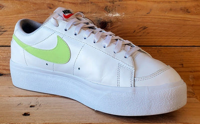 Nike Blazer Platform Low Leather Trainers UK7.5/US10/EU42 DJ0292-102 White/Lemon