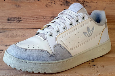 Adidas Originals NY 90 Low Leather Trainers UK9/US9.5/EU43 AGY4658 Cream/Grey