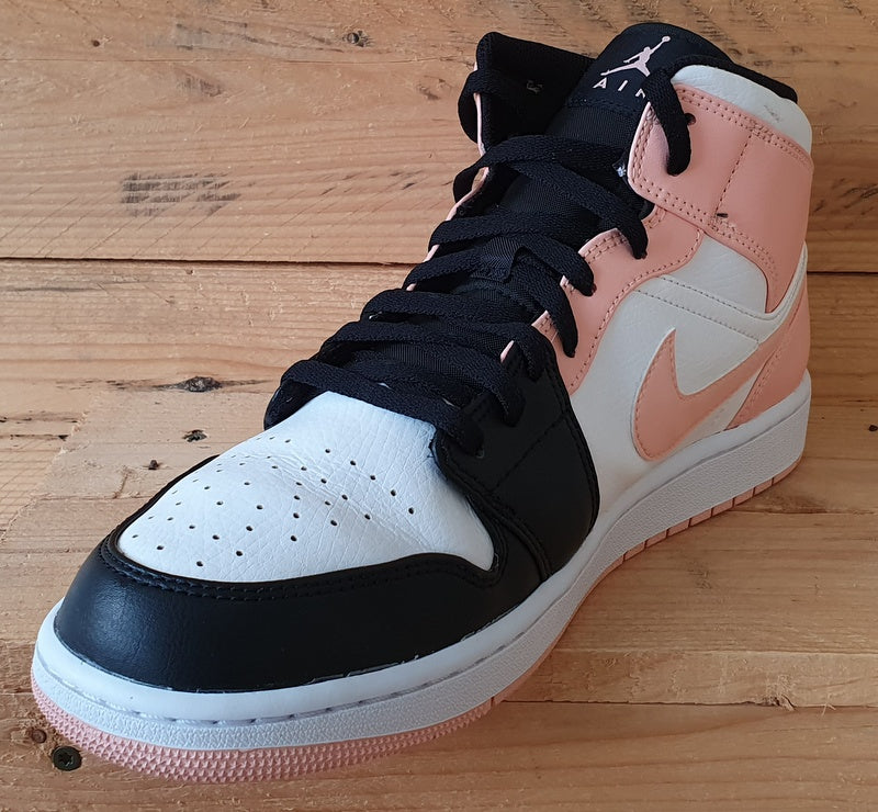 Nike Air Jordan 1 Mid Leather Trainers UK11/US12/EU46 554724-133 Crimson Tint