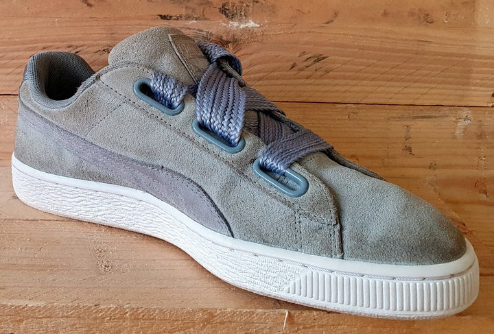 Puma suede heart grey best sale