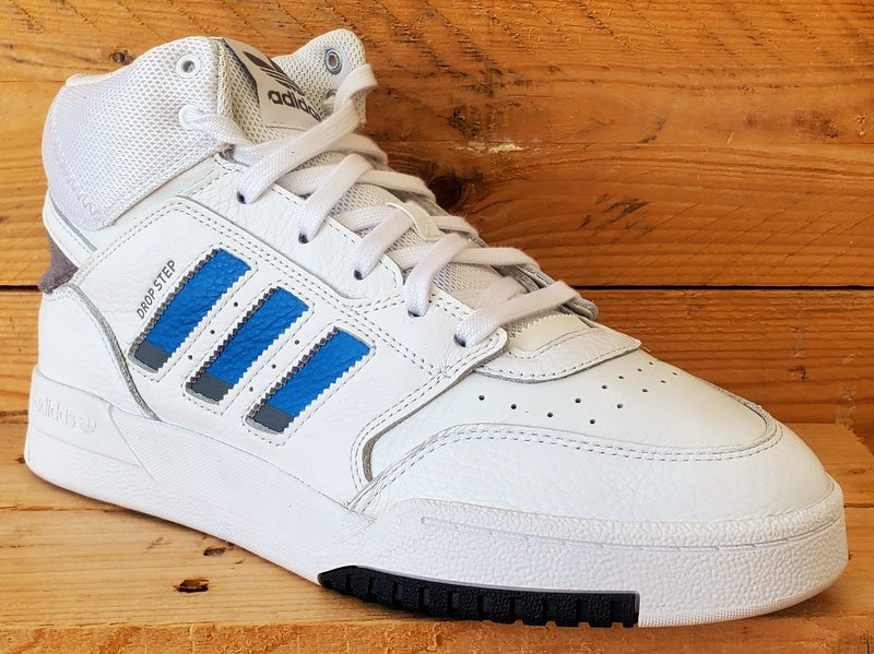 Adidas Drop Step Mid Leather Trainers UK8.5/US9/EU42.5 IF0900 White/Blue