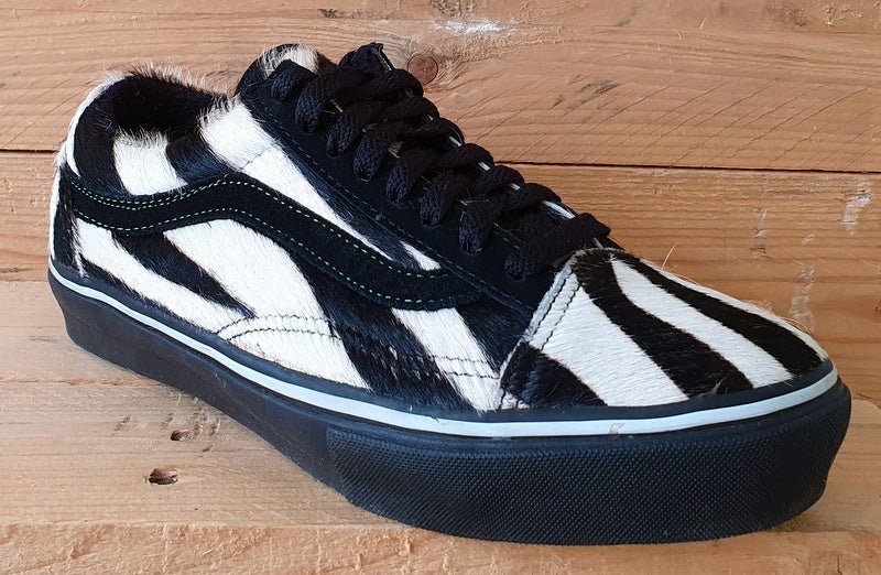 Vans Old Skool Low Zebra Fur Trainers TB4R Black White Green UK7 US8 EU40