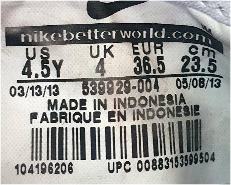 Nike Blazer Mid Suede Trainers UK4/US4.5Y/EU36.5 539929-004 Black/White
