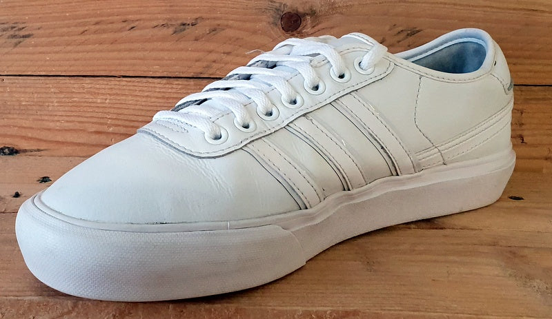 Adidas Delpala Low Leather Trainers UK9/US9.5/EU43 H02385 Triple White