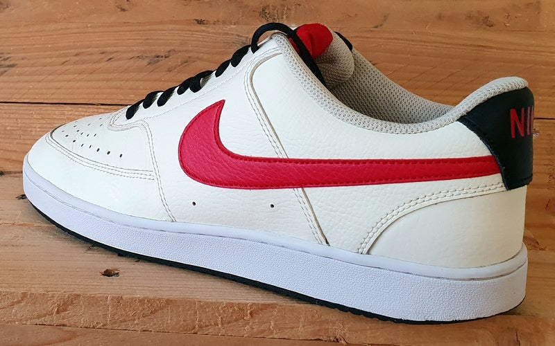 Nike Court Vision Low Leather Trainers UK10/US11/EU45 DM1187-101 Cream/Red