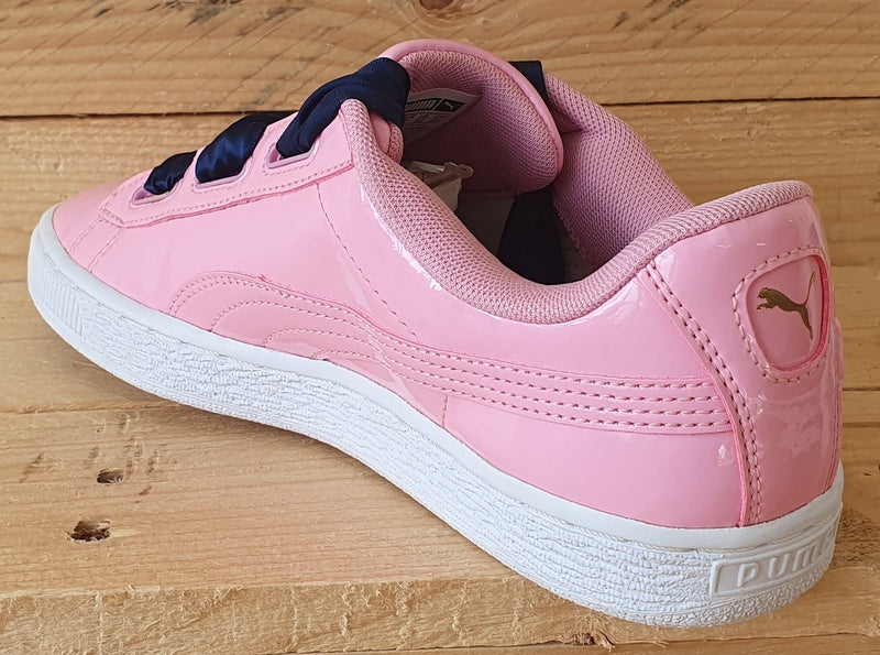 Puma Basket Heart Low Patent Leather Trainers UK4 US5C EU37 364817 03 Prism Pink