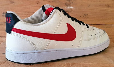 Nike Court Vision Low Leather Trainers UK10/US11/EU45 DM1187-101 Cream/Red