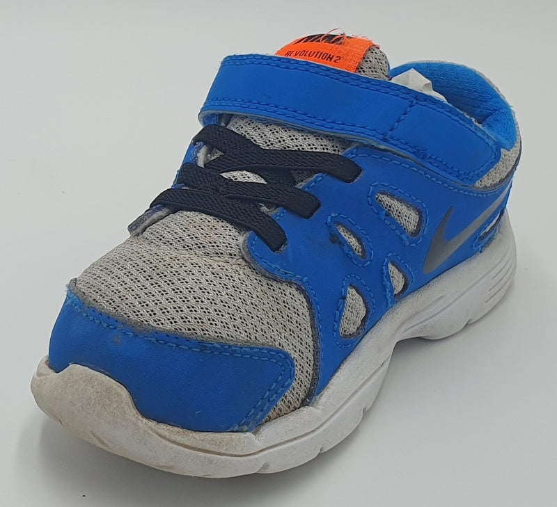 Nike Revolution 2 Textile Kids Trainers 555084-014 Blue/Grey UK8.5/US9C/EU26