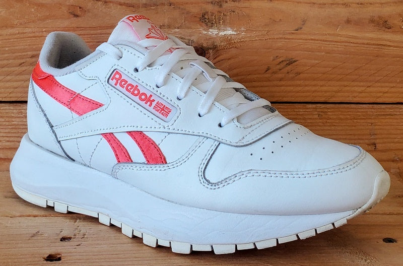 Reebok Classics Low Leather Trainers UK4.5/US7/EU37.5 GW3795 White/Orange Flare