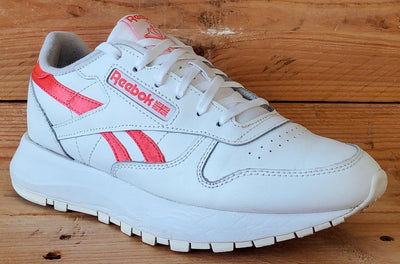 Reebok Classics Low Leather Trainers UK4.5/US7/EU37.5 GW3795 White/Orange Flare