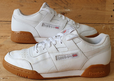 Reebok Workout Plus Low Leather Trainers UK10/US11/EU44.5 CN2126 White/Gum