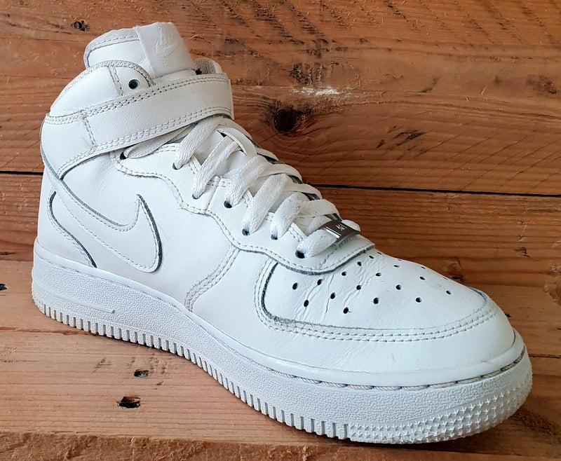 Nike Air Force 1 Mid Leather Trainers UK4/US4.5Y/EU36.5 314195-113 Triple White