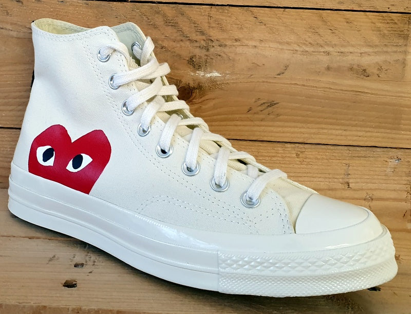 Converse Comme Des Garcons Play High Canvas Trainers UK8/US8/EU41.5 50205C Cream