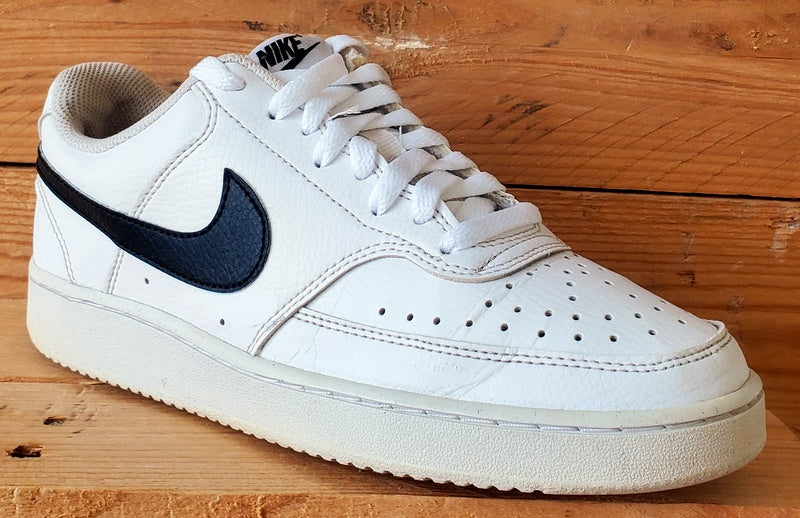 Nike Court Vision Low Leather Trainers UK6/US8.5/EU40 DH3158-101 White/Black