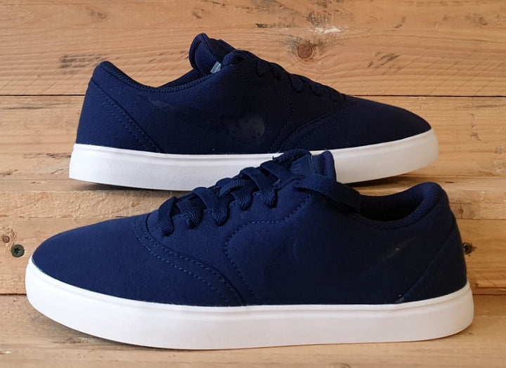 Nike SB Check Low Canvas Trainers UK4 US4.5Y EU36.5 AV3135 400 Blue White VintageTrainers