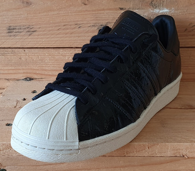 Adidas Superstar 80s Low Leather Trainers UK8 US9.5 EU42 BB2055 Core Black VintageTrainers