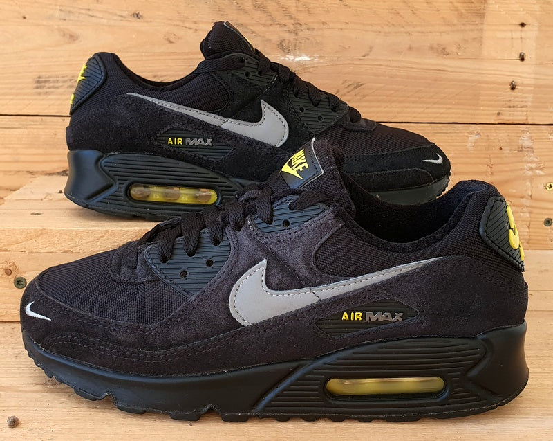 Nike Air Max 90 Low Suede Trainers UK7/US8/EU41 DO6706-001 Black/Yellow