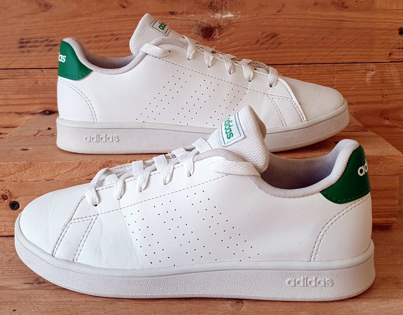 Adidas Advantage Low Leather Trainers UK5/US5.5/EU38 EF0213 White/Green