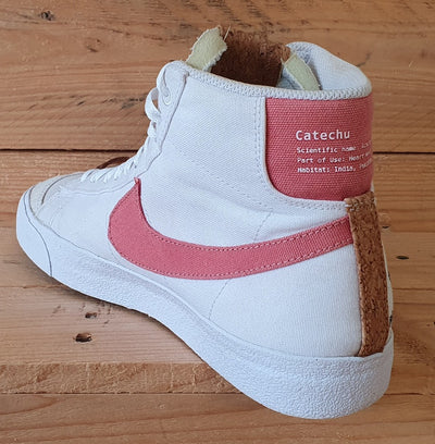 Nike Blazer 77 Catechu Mid Canvas Trainers UK7/US9.5/EU41 DC9265-101 White/Pink