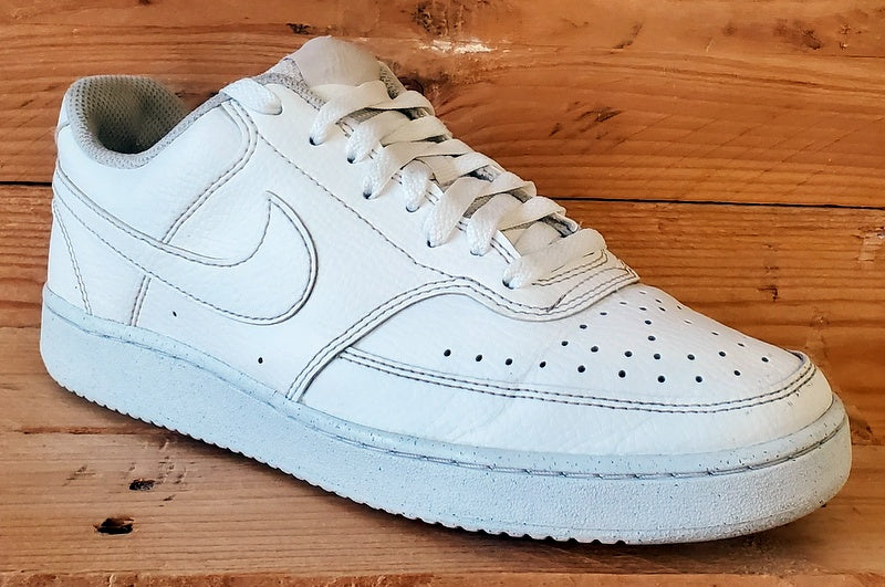 Nike Court Vision Low Leather Trainers UK6/US8.5/EU40 DH3158-100 Triple White