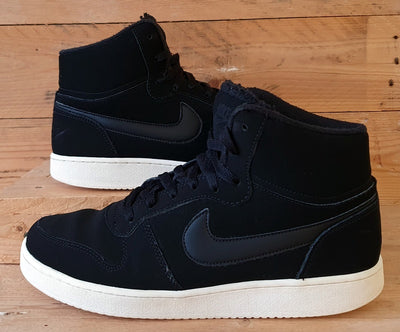 Nike Ebernon Mid SE Suede Trainers UK8.5/US9.5/EU43 AQ8125-001 Black Sail