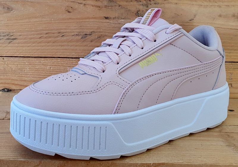 Puma Karmen Low Leather Trainers UK5/US7.5/EU38 387212-05 Light Pink/White