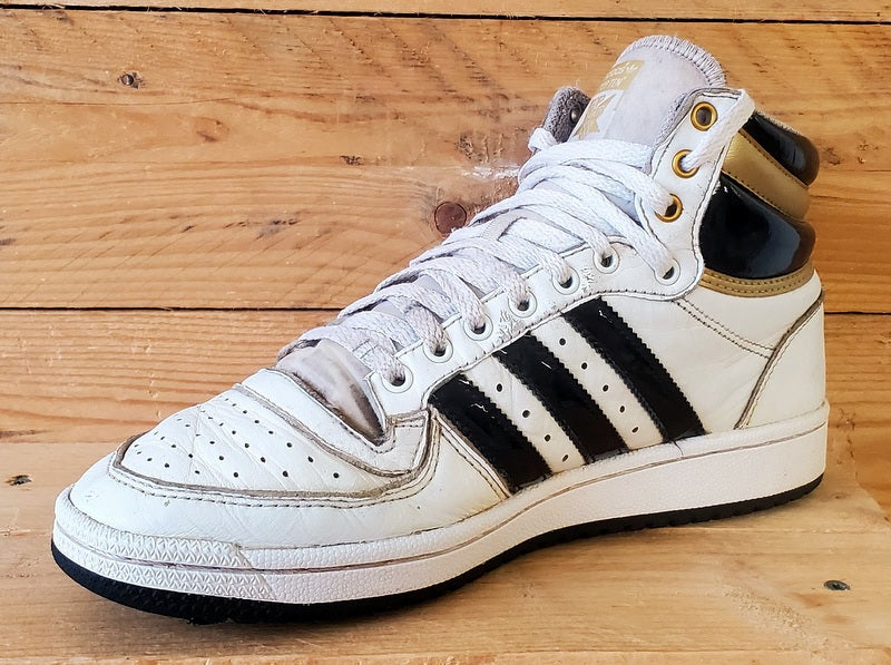 Adidas Top Ten Mid Leather Trainers UK7.5/US8/EU41 FZ3694 White/Black/Gold