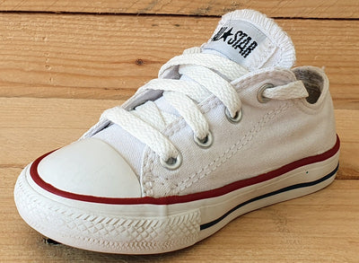 Converse All Star Low Canvas Kids Trainers UK7/US7/EU23 7J256 White/Red