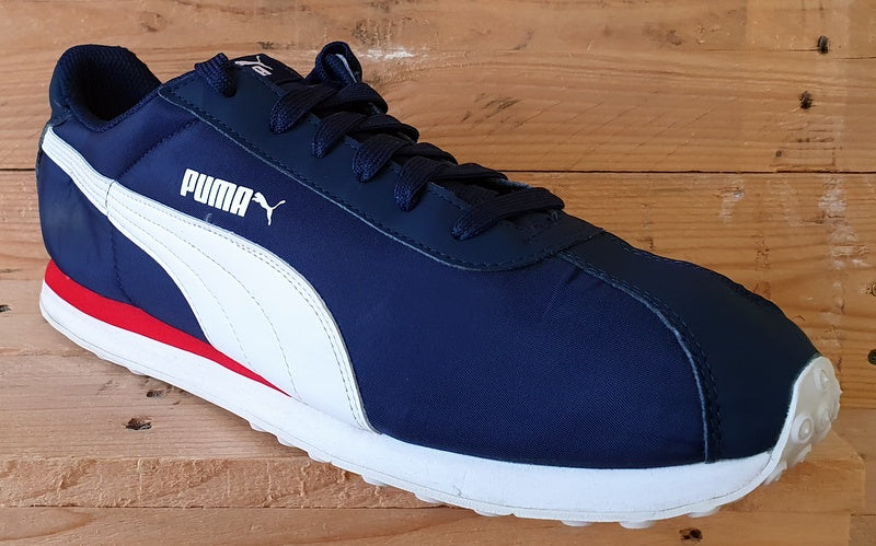 Puma Turin NL Low Nylon/Leather Trainers UK12/US13/EU47 362167 02 Navy/White