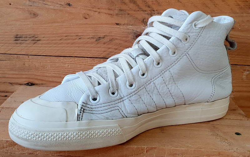 Adidas Nizza Mid Leather Trainers UK11/US11.5/EU46 FY0041 White/Cream