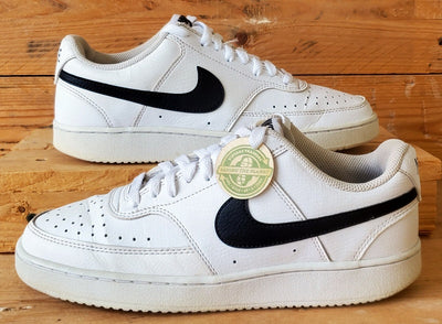 Nike Court Vision Low Leather Trainers UK6/US8.5/EU40 DH3158-101 White/Black
