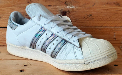 Adidas Superstar Low Leather Trainers UK8/US8.5/EU42 BZ0148 White/Iridescent