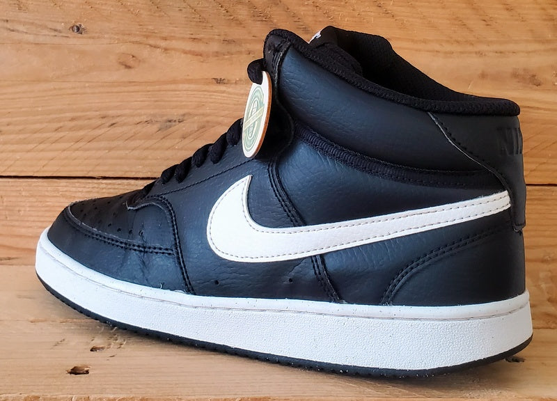 Nike Court Vision Mid Leather Trainers UK6/US7/EU40 DN3577-001 Black/White