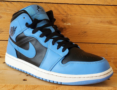 Nike Air Jordan 1 Mid Leather Trainers UK9/US10/EU44 DQ8426-401 Black/Blue