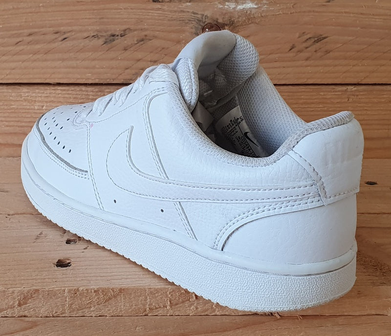 Nike Court Vision Low Leather Trainers UK4/US6.5/EU37.5 CD5434-100 Triple White