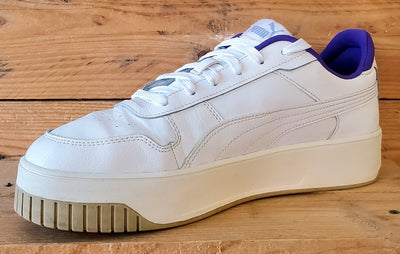 Puma Carina Street Low Leather Trainers UK8/US10.5/EU42 389390-04 White/Purple