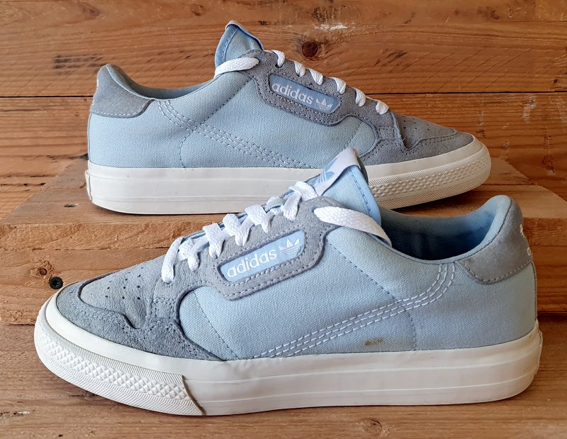 Adidas Continental Vulc Low Canvas Trainers UK6/US6.5/EU39 EG6735 Glow Blue