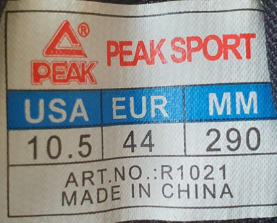 PEAK Running Low Textile Trainers UK9.5/US10.5/EU44 R1021 White/Black
