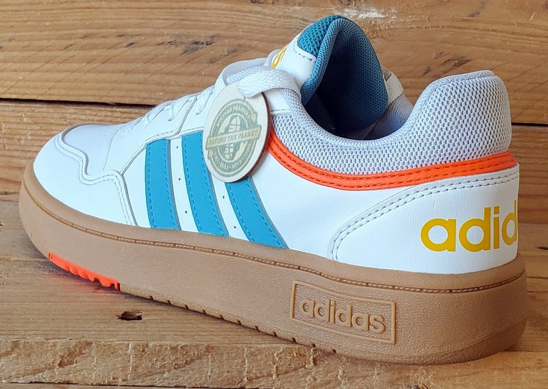 Adidas Hoops Low Leather Trainers UK5/US5.5/EU38 HP9047 White/Blue/Gum