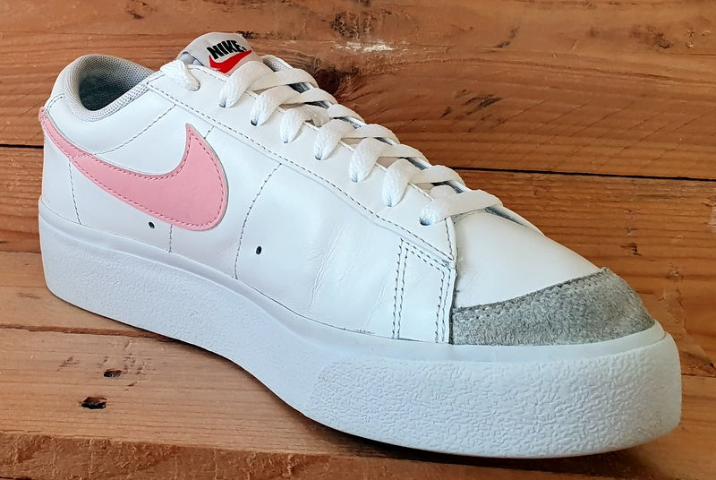 Nike Blazer Platform Low Leather Trainers UK7.5/US10/EU42 DJ0292-103 White Pink