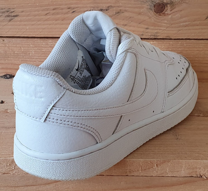 Nike Court Vision Low Leather Trainers UK4/US6.5/EU37.5 CD5434-100 Triple White