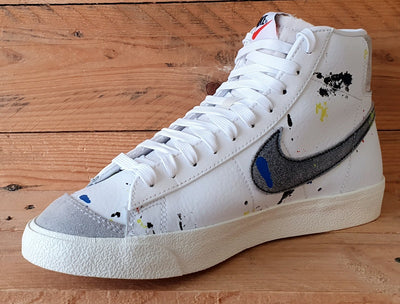 Nike Blazer Mid 77 Leather Trainers UK8/US9/EU42.5 DC7331-100 Paint Splatter