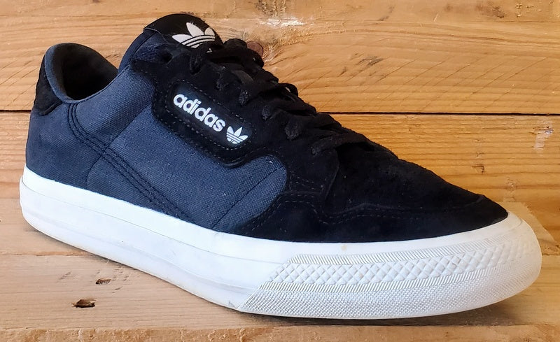 Adidas Continental Vulc Low Canvas/Suede Trainers UK9/US9.5/EU43 FU9471 Black