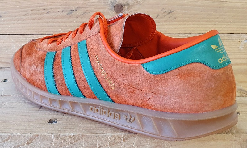 Adidas Originals Hamburg Low Suede Trainers UK8.5/US9/EU42.5 H00447 Orange/Green