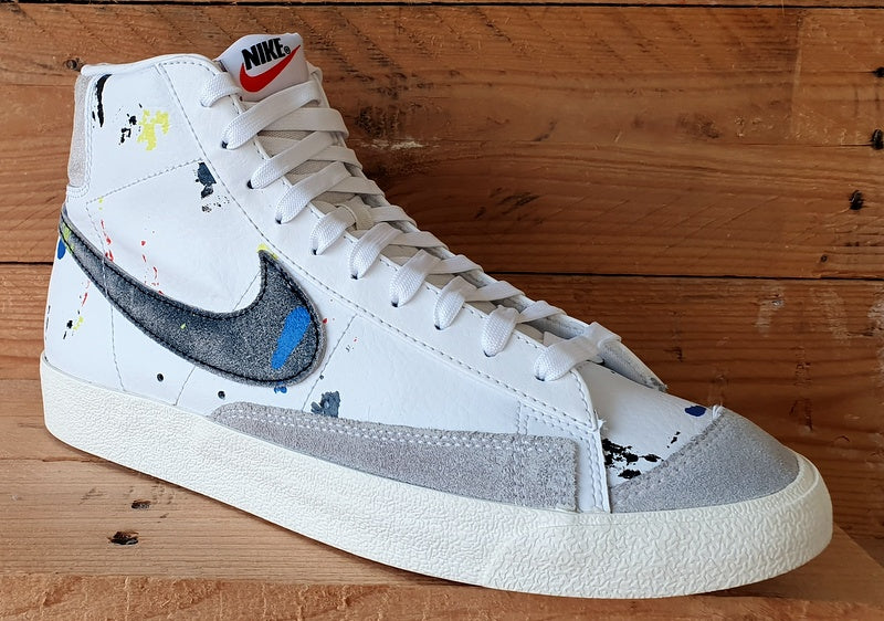 Nike Blazer Mid 77 Leather Trainers UK8/US9/EU42.5 DC7331-100 Paint Splatter