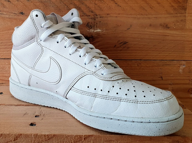 Nike Court Vision Mid Leather Trainers UK9.5/US10.5/EU44.5 DN3577-100 Trip White