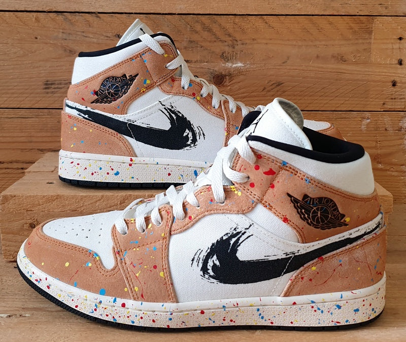 Nike Air Jordan 1 Mid SE Trainers UK8.5/US9.5/EU43 DA8005-100 Paint Splatter