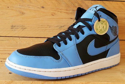 Nike Air Jordan 1 Mid Leather Trainers UK9/US10/EU44 DQ8426-401 Black/Blue